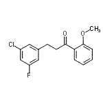 structure of CAS# 898750-13-5, 3-(3-Chloro-5-fluorophenyl)-1-(2-methoxyphenyl)-1-propanone;3-(3-chloro-5-fluorophenyl)-2'-methoxypropiophenone