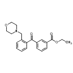 structure of CAS# 898750-17-9, Ethyl 3-[2-(4-morpholinylmethyl)benzoyl]benzoate;3'-Carboethoxy-2-morpholinomethyl benzophenone