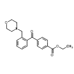 structure of CAS# 898750-20-4, Ethyl 4-[2-(4-morpholinylmethyl)benzoyl]benzoate;4'-Carboethoxy-2-morpholinomethyl benzophenone