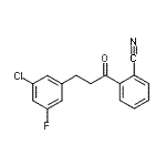 structure of CAS# 898750-22-6, 2-[3-(3-Chloro-5-fluorophenyl)propanoyl]benzonitrile;3-(3-chloro-5-fluorophenyl)-2'-cyanopropiophenone