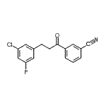 structure of CAS# 898750-25-9, 3-[3-(3-Chloro-5-fluorophenyl)propanoyl]benzonitrile;3-(3-chloro-5-fluorophenyl)-3'-cyanopropiophenone