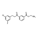 structure of CAS# 898750-34-0, Ethyl 3-[3-(3-chloro-5-fluorophenyl)propanoyl]benzoate;3'-carboethoxy-3-(3-chloro-5-fluorophenyl)propiophenone
