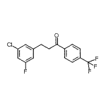 structure of CAS# 898751-04-7, 3-(3-Chloro-5-fluorophenyl)-1-[4-(trifluoromethyl)phenyl]-1-propanone;3-(3-chloro-5-fluorophenyl)-4'-trifluoromethylpropiophenone