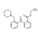 结构式 CAS# 898751-92-3, 乙基2-[2-(1-哌啶基甲基)苯甲酰基]苯甲酸酯