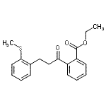 结构式 CAS# 898754-39-7, 乙基2-{3-[2-(甲硫基)苯基]丙酰}苯甲酸酯