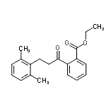 structure of CAS# 898754-49-9, Ethyl 2-[3-(2,6-dimethylphenyl)propanoyl]benzoate;2'-carboethoxy-3-(2,6-dimethylphenyl)propiophenone