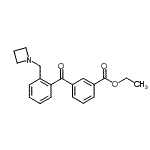 structure of CAS# 898754-56-8, Ethyl 3-[2-(1-azetidinylmethyl)benzoyl]benzoate;2-azetidinomethyl-3'-carboethoxybenzophenone
