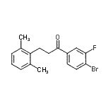 structure of CAS# 898754-94-4, 1-(4-Bromo-3-fluorophenyl)-3-(2,6-dimethylphenyl)-1-propanone;4'-bromo-3-(2,6-dimethylphenyl)-3'-fluoropropiophenone