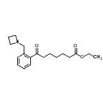 structure of CAS# 898755-61-8, Ethyl 7-[2-(1-azetidinylmethyl)phenyl]-7-oxoheptanoate;Ethyl 7-[2-(azetidinomethyl)phenyl)]-7-oxoheptanoate