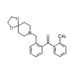structure of CAS# 898755-72-1, [2-(1,4-Dioxa-8-azaspiro[4.5]dec-8-ylmethyl)phenyl](2-methylphenyl)methanone;2-[8-(1,4<wbr>-dioxa-8-<wbr>azaspiro[<wbr>4.5]decyl<wbr>)methyl]-<wbr>2'-methyl<wbr> benzophe<wbr>none