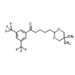 structure of CAS# 898755-93-6, 1-[3,5-Bis(trifluoromethyl)phenyl]-5-(5,5-dimethyl-1,3-dioxan-2-yl)-1-pentanone;bis-3',5'<wbr>-trifluor<wbr>omethyl-5<wbr>-(5,5-dim<wbr>ethyl-1,3<wbr>-dioxan-2<wbr>-yl)valer<wbr>ophenone