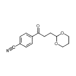 structure of CAS# 898756-72-4, 4-[3-(1,3-Dioxan-2-yl)propanoyl]benzonitrile;4'-Cyano-3-(1,3-dioxan-2-yl)propiophenone