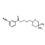 结构式 CAS# 898756-78-0, 3-[5-(5,5-二甲基-1,3-二恶烷-2-基)戊酰]苯甲腈