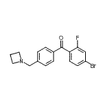 structure of CAS# 898756-87-1, [4-(1-Azetidinylmethyl)phenyl](4-bromo-2-fluorophenyl)methanone;4'-azetidinomethyl-4-bromo-2-fluorobenzophenone