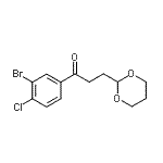 structure of CAS# 898757-20-5, 1-(3-Bromo-4-chlorophenyl)-3-(1,3-dioxan-2-yl)-1-propanone;3'-bromo-4'-chloro-3-(1,3-dioxan-2-yl)propiophenone