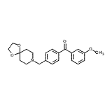structure of CAS# 898757-52-3, [4-(1,4-Dioxa-8-azaspiro[4.5]dec-8-ylmethyl)phenyl](3-methoxyphenyl)methanone;4'-[8-(1,<wbr>4-dioxa-8<wbr>-azaspiro<wbr>[4.5]decy<wbr>l)methyl]<wbr>-3-methox<wbr>y benzoph<wbr>enone