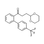 structure of CAS# 898757-56-7, 3-(1,3-Dioxan-2-yl)-1-[4'-(trifluoromethyl)-2-biphenylyl]-1-propanone;3-(1,3-di<wbr>oxan-2-yl<wbr>)-2'-[(4-<wbr>trifluoro<wbr>methyl)ph<wbr>enyl]prop<wbr>iophenone