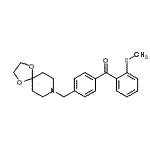 structure of CAS# 898757-72-7, [4-(1,4-Dioxa-8-azaspiro[4.5]dec-8-ylmethyl)phenyl][2-(methylsulfanyl)phenyl]methanone;4'-[8-(1,<wbr>4-dioxa-8<wbr>-azaspiro<wbr>[4.5]decy<wbr>l)methyl]<wbr>-2-thiome<wbr>thyl benz<wbr>ophenone