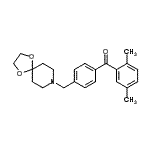 structure of CAS# 898757-92-1, (2,5-Dimethylphenyl)[4-(1,4-dioxa-8-azaspiro[4.5]dec-8-ylmethyl)phenyl]methanone;2,5-dimet<wbr>hyl-4'-[8<wbr>-(1,4-dio<wbr>xa-8-azas<wbr>piro[4.5]<wbr>decyl)met<wbr>hyl]benzo<wbr>phenone