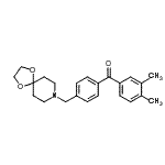 structure of CAS# 898757-96-5, (3,4-Dimethylphenyl)[4-(1,4-dioxa-8-azaspiro[4.5]dec-8-ylmethyl)phenyl]methanone;3,4-dimet<wbr>hyl-4'-[8<wbr>-(1,4-dio<wbr>xa-8-azas<wbr>piro[4.5]<wbr>decyl)met<wbr>hyl]benzo<wbr>phenone