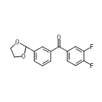 structure of CAS# 898759-65-4, (3,4-Difluorophenyl)[3-(1,3-dioxolan-2-yl)phenyl]methanone;3,4-difluoro-3'-(1,3-dioxolan-2-yl)benzophenone