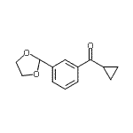 structure of CAS# 898759-72-3, Cyclopropyl[3-(1,3-dioxolan-2-yl)phenyl]methanone;Cyclopropyl 3-(1,3-dioxolan-2-yl)phenyl ketone