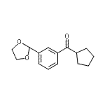 结构式 CAS# 898759-76-7, 环戊基[3-(1,3-二氧戊环-2-基)苯基]甲酮
