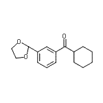 structure of CAS# 898759-78-9, Cyclohexyl[3-(1,3-dioxolan-2-yl)phenyl]methanone;cyclohexyl 3-(1,3-dioxolan-2-yl)phenyl ketone