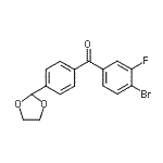 structure of CAS# 898760-34-4, (4-Bromo-3-fluorophenyl)[4-(1,3-dioxolan-2-yl)phenyl]methanone;4-bromo-4'-(1,3-dioxolan-2-yl)-3-fluorobenzophenone