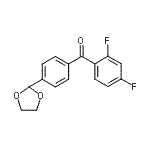 structure of CAS# 898760-76-4, (2,4-Difluorophenyl)[4-(1,3-dioxolan-2-yl)phenyl]methanone;2,4-difluoro-4'-(1,3-dioxolan-2-yl)benzophenone