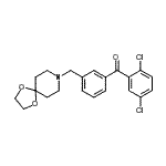 structure of CAS# 898762-25-9, (2,5-Dichlorophenyl)[3-(1,4-dioxa-8-azaspiro[4.5]dec-8-ylmethyl)phenyl]methanone;2,5-dichl<wbr>oro-3'-[8<wbr>-(1,4-dio<wbr>xa-8-azas<wbr>piro[4.5]<wbr>decyl)met<wbr>hyl]benzo<wbr>phenone
