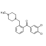 structure of CAS# 898762-39-5, (3,4-Dichlorophenyl){2-[(4-methyl-1-piperazinyl)methyl]phenyl}methanone;3,4-Dichloro-2'-(4-methylpiperazinomethyl) benzophenone;3,4-Dichloro-2'-(4-methylpiperazinomethyl)-benzophenone;MFCD03842842