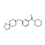 structure of CAS# 898762-55-5, Cyclohexyl[3-(1,4-dioxa-8-azaspiro[4.5]dec-8-ylmethyl)phenyl]methanone;cyclohexy<wbr>l 3-[8-(1<wbr>,4-dioxa-<wbr>8-azaspir<wbr>o[4.5]dec<wbr>yl)methyl<wbr>]phenyl k<wbr>etone