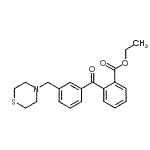 structure of CAS# 898762-90-8, Ethyl 2-[3-(4-thiomorpholinylmethyl)benzoyl]benzoate;2-carboethoxy-3'-thiomorpholinomethyl benzophenone