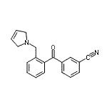 structure of CAS# 898762-93-1, 3-[2-(2,5-Dihydro-1H-pyrrol-1-ylmethyl)benzoyl]benzonitrile;3'-cyano-2-(3-pyrrolinomethyl) benzophenone