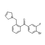 structure of CAS# 898763-38-7, (4-Bromo-3-fluorophenyl)[2-(2,5-dihydro-1H-pyrrol-1-ylmethyl)phenyl]methanone;4-bromo-3-fluoro-2'-(3-pyrrolinomethyl) benzophenone