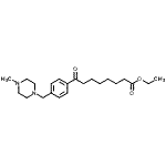 structure of CAS# 898763-67-2, Ethyl 8-{4-[(4-methyl-1-piperazinyl)methyl]phenyl}-8-oxooctanoate;ethyl 8-[4-(4-methylpiperazinomethyl)phenyl]-8-oxooctanoate