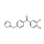 structure of CAS# 898764-31-3, (4-Chloro-3-fluorophenyl)[4-(2,5-dihydro-1H-pyrrol-1-ylmethyl)phenyl]methanone;4-chloro-3-fluoro-4'-(3-pyrrolinomethyl) benzophenone
