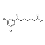 structure of CAS# 898765-54-3, 7-(3,5-Dichlorophenyl)-7-oxoheptanoic acid;7-(3,5-dichlorophenyl)-7-oxoheptanoic acid
