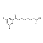 structure of CAS# 898765-85-0, 8-(3,5-Difluorophenyl)-8-oxooctanoic acid;8-(3,5-difluorophenyl)-8-oxooctanoic acid