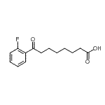 structure of CAS# 898766-58-0, 8-(2-Fluorophenyl)-8-oxooctanoic acid;8-(2-fluorophenyl)-8-oxooctanoic acid