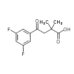 结构式 CAS# 898766-68-2, 4-(3,5-二氟苯基)-2,2-二甲基-4-氧代丁酸