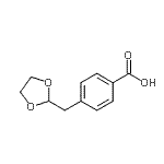 structure of CAS# 898767-03-8, 4-(1,3-Dioxolan-2-ylmethyl)benzoic acid;4-(1,3-Dioxolan-2-ylmethyl)benzoic acid;MFCD06200651