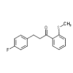 structure of CAS# 898768-08-6, 3-(4-Fluorophenyl)-1-[2-(methylsulfanyl)phenyl]-1-propanone;3-(4-fluorophenyl)-2'-thiomethylpropiophenone