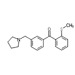 structure of CAS# 898770-10-0, [2-(Methylsulfanyl)phenyl][3-(1-pyrrolidinylmethyl)phenyl]methanone;3'-pyrrolidinomethyl-2-thiomethylbenzophenone