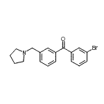 结构式 CAS# 898770-16-6, (3-溴苯基)[3-(1-吡咯烷基甲基)苯基]甲酮