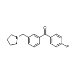 structure of CAS# 898770-31-5, (4-Fluorophenyl)[3-(1-pyrrolidinylmethyl)phenyl]methanone;4'-fluoro-3-pyrrolidinomethyl benzophenone