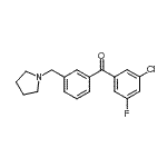 structure of CAS# 898770-72-4, (3-Chloro-5-fluorophenyl)[3-(1-pyrrolidinylmethyl)phenyl]methanone;3-chloro-5-fluoro-3'-pyrrolidinomethyl benzophenone
