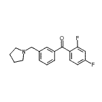 structure of CAS# 898770-86-0, (2,4-Difluorophenyl)[3-(1-pyrrolidinylmethyl)phenyl]methanone;2,4-difluoro-3'-pyrrolidinomethyl benzophenone