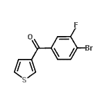 structure of CAS# 898771-15-8, (4-Bromo-3-fluorophenyl)(3-thienyl)methanone;3-(4-Bromo-3-fluorobenzoyl)thiophene;MFCD07699032